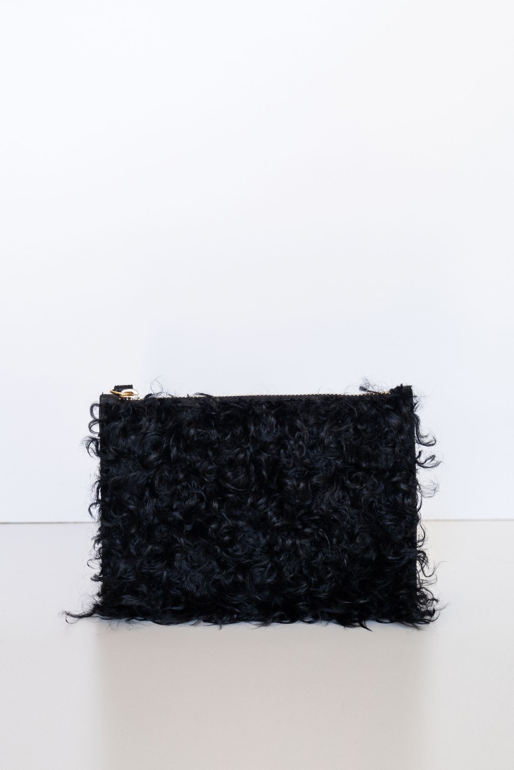 Cleo Small Wristlet In Black Shearling